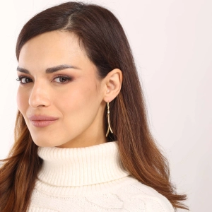 Pozlátené strieborné náušnice visiace dlhé 11540.1