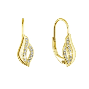 Pozlátené strieborné náušnice vlnky 11542.1