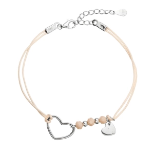 Kabbalah náramok so striebornými srdiečkami 13053.3 lt.orange