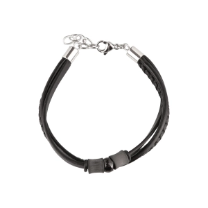Náramok pánsky z rec.kože 43048.3 čierny