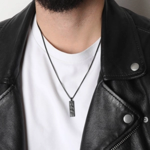 Náhrdelník pánsky z matnej ocele 42008.3 čierny