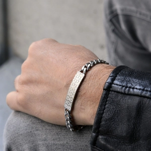 Náramok pánsky z ocele s ozdobnou doštičkou 43051.1