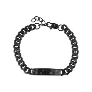 Náramok pánsky z čiernej ocele s ozdobnou doštičkou 43050.3 čierny