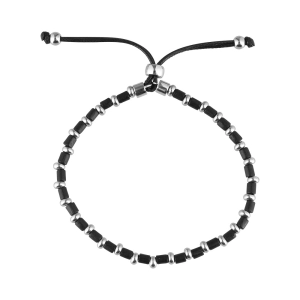 Náramok pánsky kombinácia dreva a ocele 43054.3 čierny