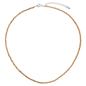 Náhrdelník so smoky quartz kamene 42012.3 oceľ