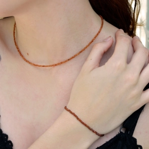 Náhrdelník so smoky quartz kamene 42012.3 oceľ