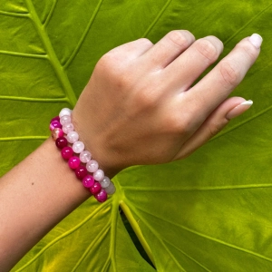 Náramok s minerálnymi kameňmi achát ružový 43056.3