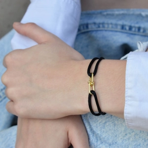 Kabbalah náramok s pozlátenou ozdobou 13094.3 black