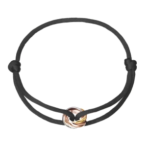 Kabbalah náramok s trojfarebnými krúžkami 13092.3 black