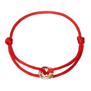 Kabbalah náramok s trojfarebnými krúžkami 13092.3 red