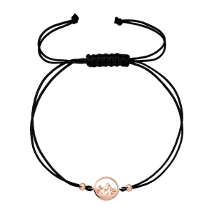 Kabbalah pozlátený rose gold náramok hory 13090.1 čierny