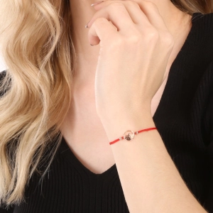 Kabbalah pozlátený rose gold náramok hory 13090.1 červený