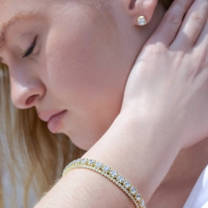 Luxusný pozlátený tenisový náramok 13098.1