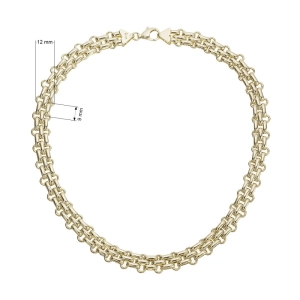 Masívny náhrdelník z pozlátených článkov 72095