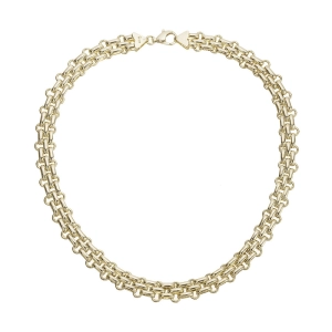 Masívny náhrdelník z pozlátených článkov 72095