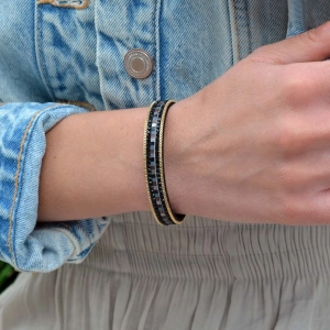 Náramok čierny textilný 53008.3 black