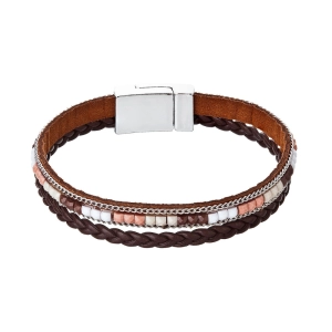 Náramok hnedý textilný 53009.3 brown