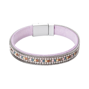 Náramok mix farieb textilný 53008.3 purple