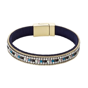 Náramok tmavo modrý textilný 53008.3 blue