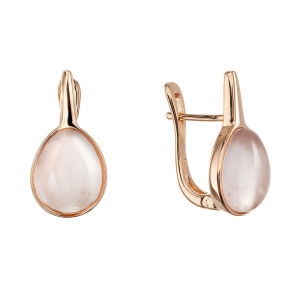 Pozlátené náušnice kvapky s ruženínom 11730.3 rose gold