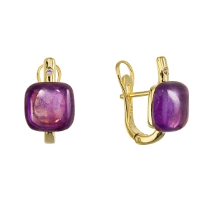 Pozlátené náušnice s ametystom 11731.3