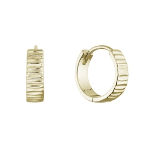 Pozlátené strieborné náušnice kruhy plastický vzor 61089