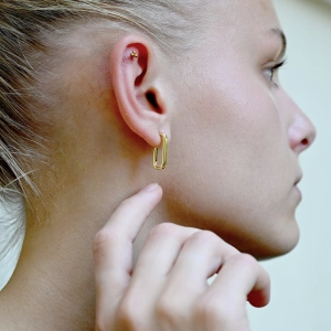 Pozlátené strieborné náušnice 61116