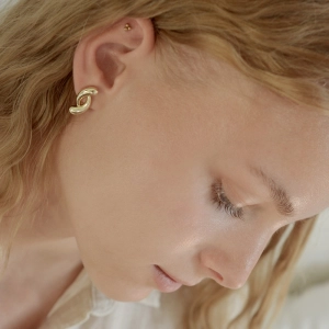 Pozlátené strieborné náušnice 61125