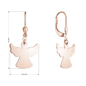 Pozlátené strieborné náušnice anjeli 61133 rose gold