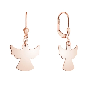Pozlátené strieborné náušnice anjeli 61133 rose gold
