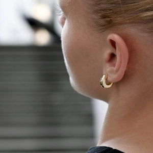 Pozlátené strieborné náušnice hranaté kruhy 61109