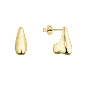 Pozlátené strieborné náušnice kvapka 61084