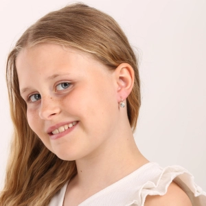 Pozlátené strieborné náušnice okrúhle so zirkónom 11617.1