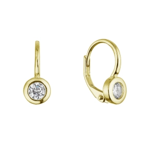 Pozlátené strieborné náušnice okrúhle so zirkónom 11617.1