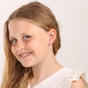 Pozlátené strieborné náušnice kvietky s modrým zirkónom 11702.3 blue