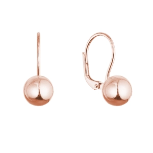 Pozlátené strieborné náušnice lesklá gulička 61136 rose gold