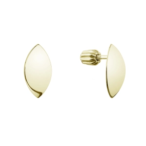 Pozlátené strieborné náušnice lesklý lístoček 61137