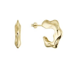 Pozlátené strieborné náušnice nepravidelné kruhy 61110