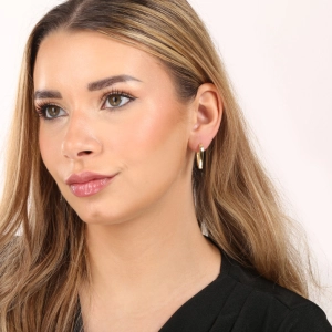 Pozlátené strieborné náušnice obdĺžniky 61115