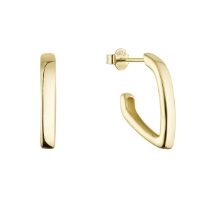 Pozlátené strieborné náušnice obdĺžniky 61115