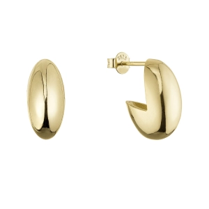 Pozlátené strieborné náušnice oválne 61120