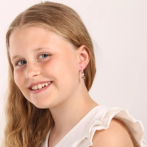 Pozlátené strieborné náušnice palmy 61131 rose gold