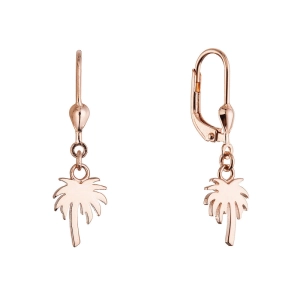 Pozlátené strieborné náušnice palmy 61131 rose gold