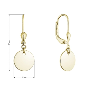 Pozlátené strieborné náušnice placky 61134