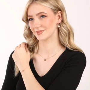 Pozlátené strieborné náušnice placky 61134 rose gold