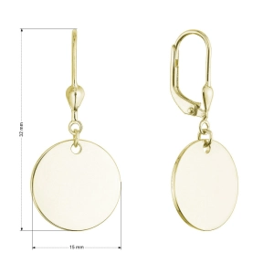 Pozlátené strieborné náušnice placky veľké 61135