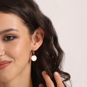 Pozlátené strieborné náušnice placky veľké 61135 rose gold