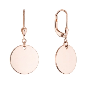 Pozlátené strieborné náušnice placky veľké 61135 rose gold