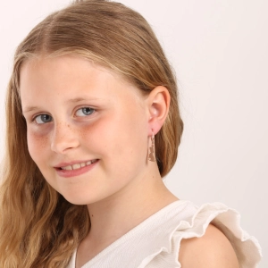 Pozlátené strieborné náušnice psy 61130 rose gold