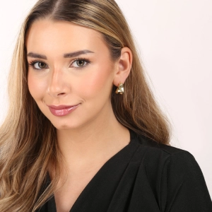 Pozlátené strieborné náušnice s elegantnými líniami 61111